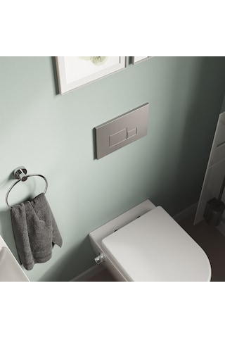 Nkp S1 Kontrol Paneli, Çift Basmalı, Mat Krom-0040