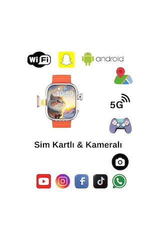Hw S10 Call 5g Android Amoled Ekran Gps, Nfc, Kamera Yapay Zeka Destekli Akıllı Saat Btk Kayıt
