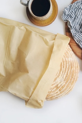 Balmumlu Bez Ekmek Torbası Ekmeği Uzun Süre Taze Tutar 30x40 Natürel
