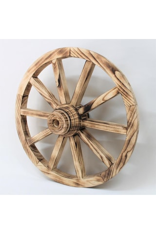 Otantik Çarşı Ahşap At Arabası Tekeri 60 cm.