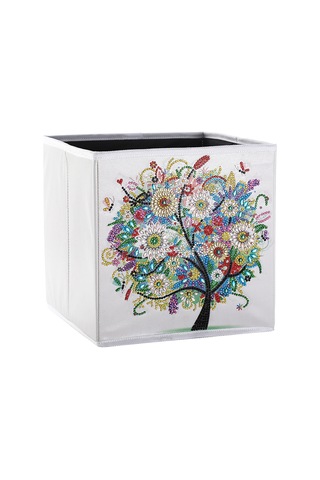 Jeemson Kırmızı Taş Tablo Dıy Depolama Kutusu - Kanvas Malzeme, 25cm Boyut, Araç Seti Dahil Snh002 Çok Renkli