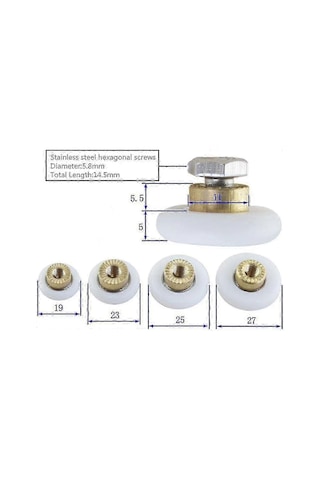 27 Mm Duş Sürgülü Kapısı İçin 4 Boyutta Yedek Silindirler Diğer