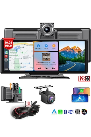 128gb Android Auto Car Play 10" 2k 1440p Araç İçi Kamera