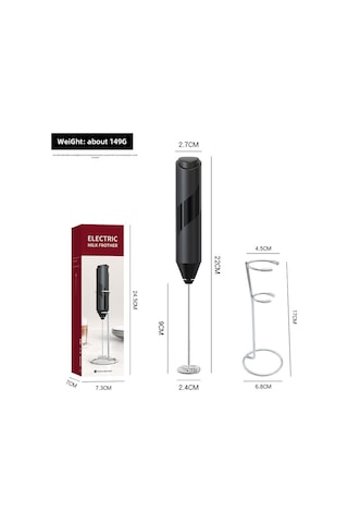 Yifomall Pilli Elektrikli Çırpıcı: Paslanmaz Çelik Vana, Kahve Köpükü Ve Krema Hazırlama, Standlı, Renkli Kutuda Ev Ve Pastane Kullanıma Uygun Diğer