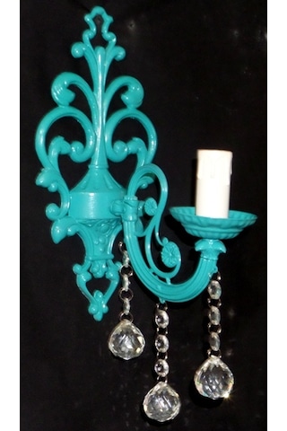 Turkuaz Taşlı Aplik E 14 Duy