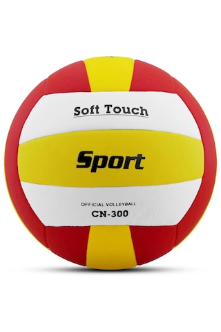Voleybol Topu Soft Touch Yapıştırma Yumuşak Yüzey 18 Panel 5 Numa Beyaz - Kırmızı