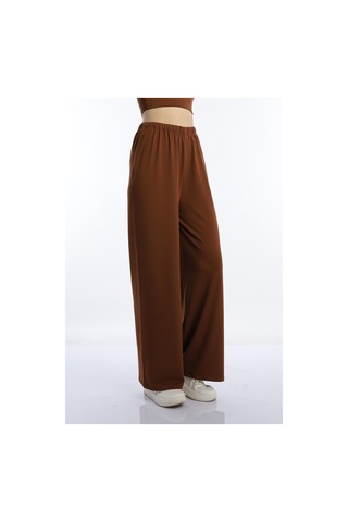 Quhox Kadın Allegro Kumaş Oversize Pantolon Kahverengi