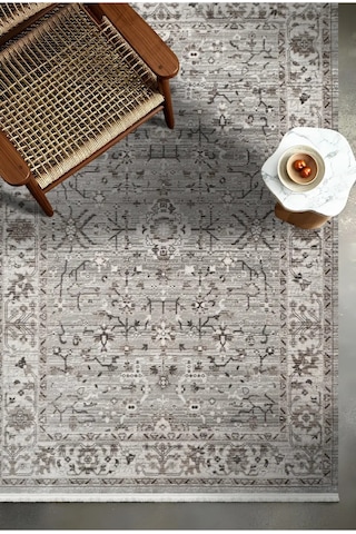Mariesse Home Antik Serisi Vintage Modern Dokuma Salon Oturma Odası Halısı 405-bej