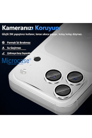 Microcase Apple Uyumlu Apple iPhone 18 Pro Max Kamera Camı Lens Koruyucu Halka Set - Al3131 Kırmızı