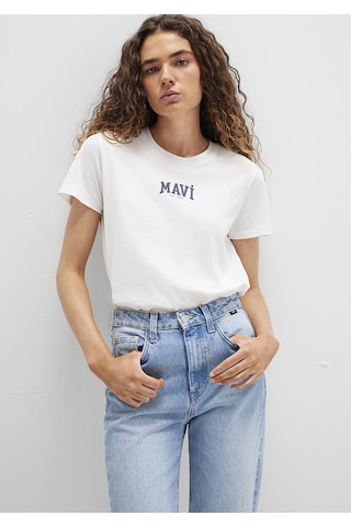 Mavi - Mavi Logo Baskılı Beyaz Tişört 1613412-70057 Beyaz