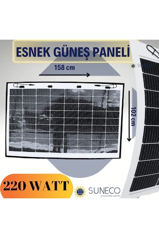 220 Watt Yarı Esnek Güneş Paneli Half Cut Monokristal Solar Güneş