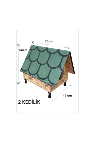 Kedi Evi Kediyi Kedi Barınağı Bungalov Isı Ve Su Yalıtımlı 2 Kedilik