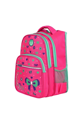 Pembe Kalp Desenli İlkokul Sırt Ve Beslenme Çantası 3025 Pembe
