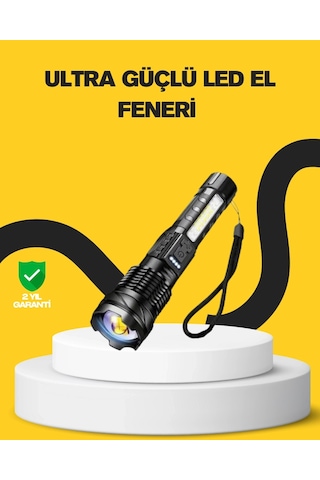 Ceylan Adam Güçlü Led El Feneri Şarj Edilebilir Çok Modlu Çok Renkli
