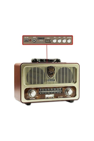 Meier M-111BT Nostaljik Radyolu Kumandalı Bluetooth Hoparlör