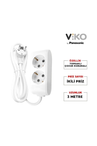 Viko Multi-let Topraklı 3 m 2'li Priz