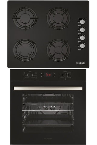 Alveus Kristal ALV MFA 627 - ALV GLS 640 Siyah Ankastre Set