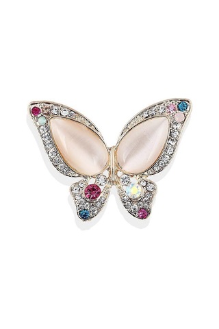 Kadınlar İçin 1 Adet Kelebek Broş Yapay Elmas Broşlar Moda Renkli Kelebek Broş Moda Düğün Takıları Çok Renkli