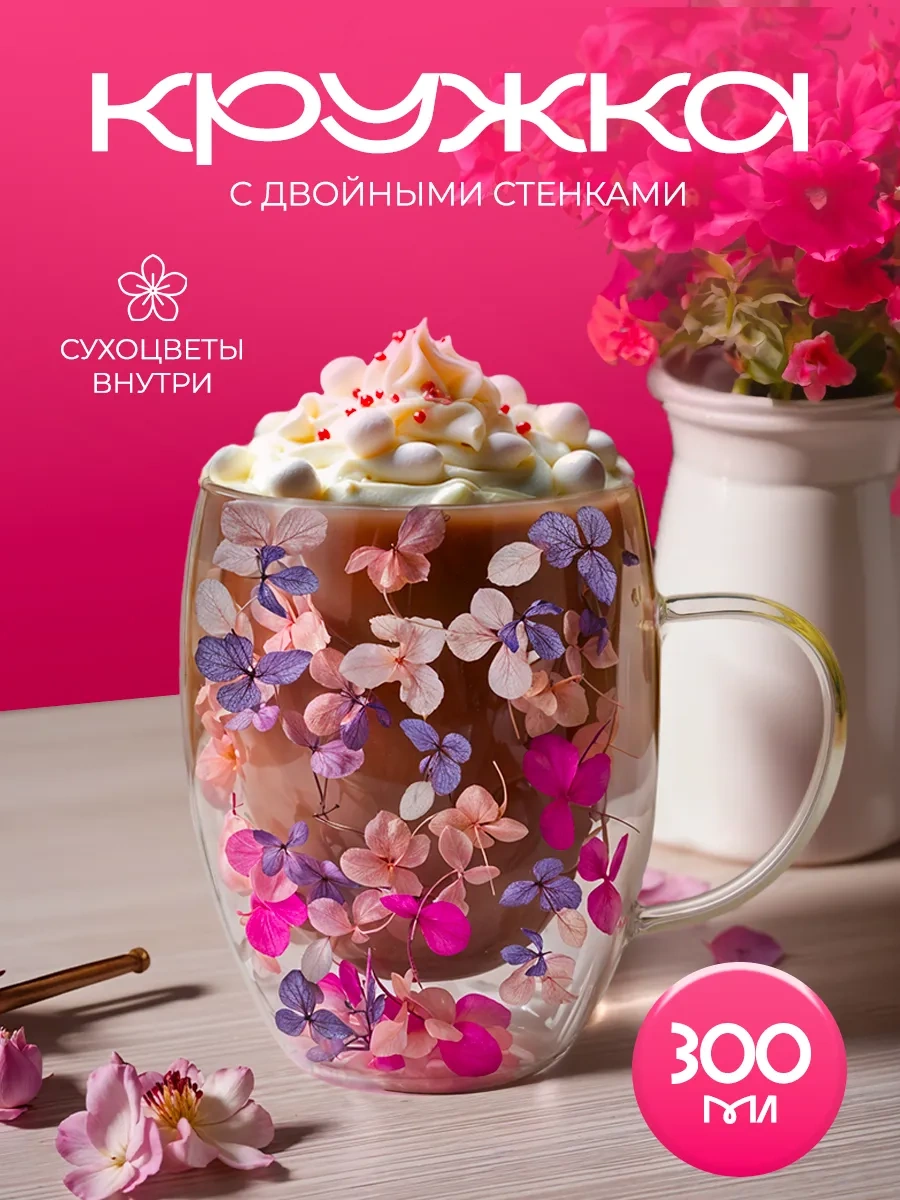 Joland Çift Tabanlı Çiçek Desenli Kupa 293299721 Pembe