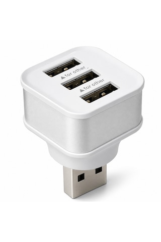 Alfais 6075 Usb Hub 3 Port Çoklayıcı Adaptör Bilgisayar Laptop Araç Şarj Çoklu Çoğaltıcı