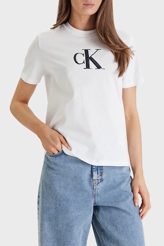 Calvin Klein Bayan T Shirt Lv044e215g Yaa Beyaz BEYAZ
