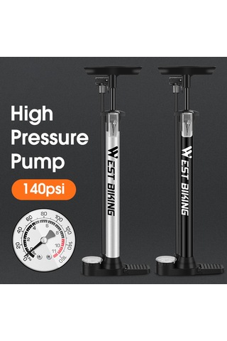 Wezone Yüksek Basınçlı Bisiklet Pompası - 140psı Tasarım, Katlanır Taban, T Kolu, Bisiklet Ve Elektrikli Araçlar İçin