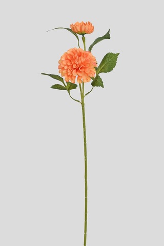 Turuncu Yapay Dahlia Yıldız Çiçeği 2 Dallı Lüx İpeksi Dokulu 65 Cm
