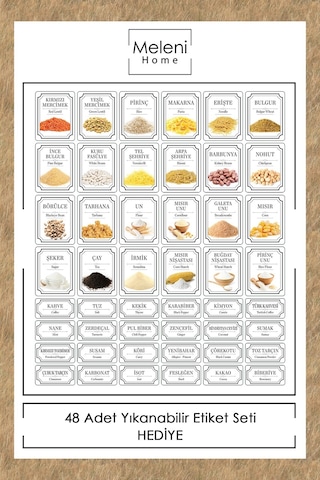 Meleni Home 18'li Set Kapaklı Kare Erzak Saklama Kabı Antrasit 6x 0,50 Lt-1,10 Lt -1,70 Lt Etiketli Baharatlık