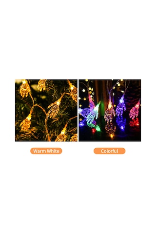 Shineyee Renkli 3m 20 Ledlu Batarya Opsiyonu Batarya Dahil Değil Sürekli Açık+yanıp-sönen Şeffaf Kemer El Halloween Dekoratif Işıklı Zincir