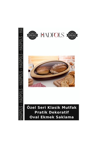 Özel Seri Klasik Mutfak Pratik Dekoratif Oval Ekmek Saklama Şeffaf
