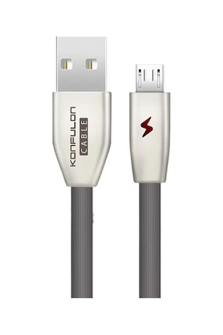 Mey İthalat S53 Led Işıklı Micro Usb Kablo 1m 3a - Siyah Standart