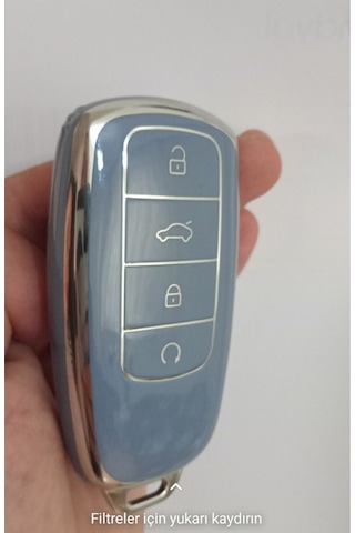 Gma Keys Lüx Chery Tiggo 8 Pro Omoda 5 Tiggo 7 Avantgarde Jaaeco Nano Anahtar Kılıfı Mavi Gümüş Silver Renk