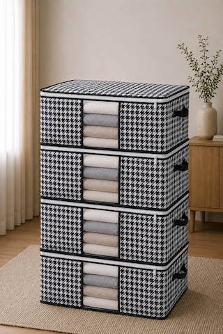 Baza Altı Uyumlu 4 Adet Lüks Pencereli Dolap Hurcu 64x45x22 Cm Siyah