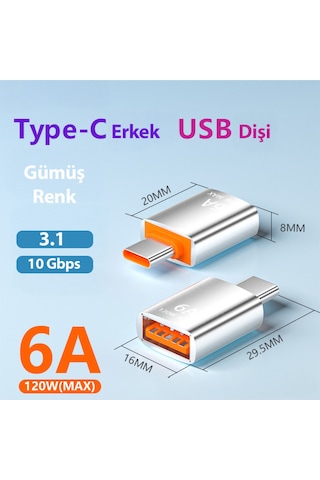 Erkek Type-c Dişi Usb - Dişi Type-c Erkek Usb 3.1 Hızlı Şarj Veri Transferi Konektörü Dönüştürücü