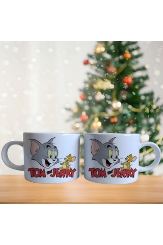 Tom Ve Jerry Porselen Fincan Takımı 762 Beyaz