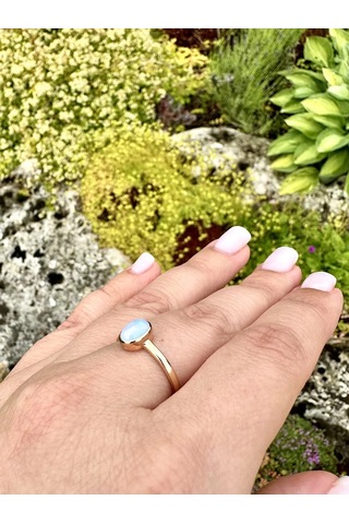 Elana Sentetik Ay Taşı Yüzük 154540334 Beyaz