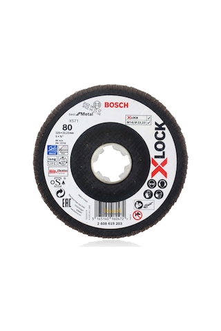 Bosch X-Lock 125 mm 80 Kum Best Serisi Bombeli Fiber Tabanlı Metal Flap Zımpara Diski -2608619203