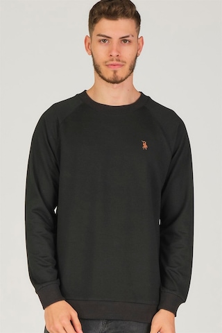 V4003 Dewberry Reglan Kol Erkek Sweatshırt-siyah Siyah