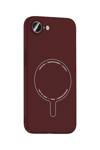 Maks Technology iPhone Uyumlu 17e Kılıf M-safe Şarj Özellikli Kamera Korumalı Mkst Elio Sert Pc Kapak - Bordo