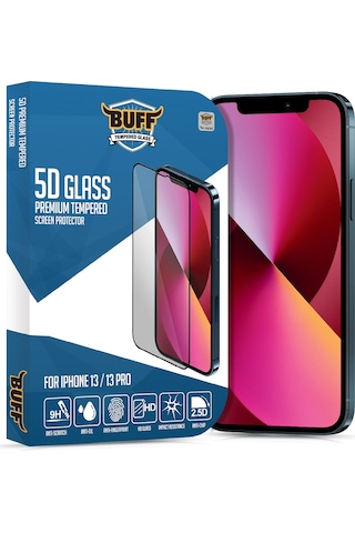 Buff Apple Uyumlu iPhone 13/13 Pro 5D Glass Ekran Koruyucu