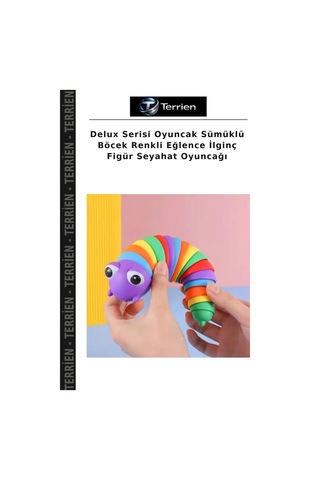 Delux Serisi Oyuncak Sümüklü Böcek Renkli Eğlence İlginç Figür Seyahat Oyuncağı