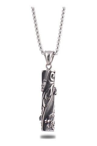 Ottoman Spiral Motif Erkek Çelik Zincir Kolye Cklspralclk-Gms