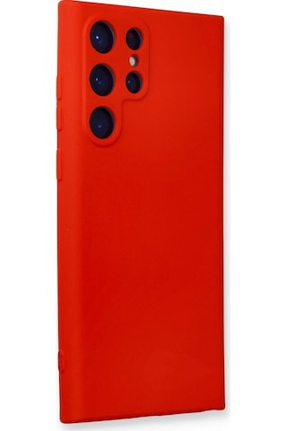 Newface - 130 - Samsung Galaxy Uyumlu S24 Ultra Kılıf Nano İçi Kadife Silikon - Csmo-tex - - Kırmızı