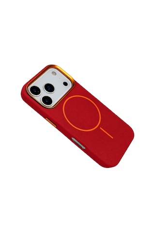 Joko Apple Apple iPhone Uyumlu 18 Pro Max Luno Deri Magsafe Kapak - Bordo Çok Renkli
