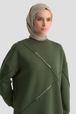 Armine İşlemeli Örme Takım 25kd1507 Haki Haki