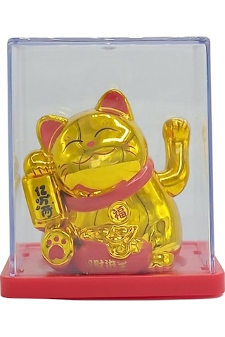 Maneki Neko El Sallayan Mini Şans Kedisi Gold Solar Güneş Enerjili 5x5cm Y7gld07