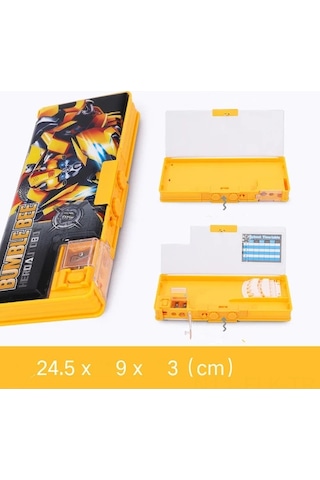 Xindoker 6-15 Yaş Çocuklar İçin Çok Fonksiyonlu Abs Plastik Katlanır Kalem Kutusu, 4 Düğmeli Tasarım Ve Büyük Kapasiteyle Güvenli Depolama