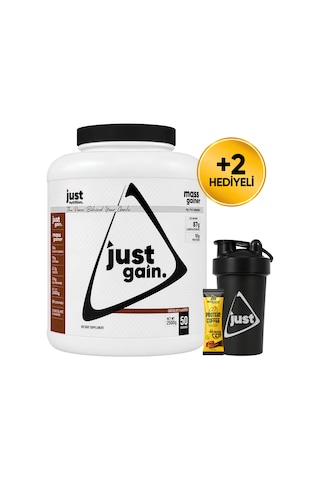 Just Nutrition Mass Gainer Karbonhidrat Tozu 2500 Gr 50 Servis Çikolata + Shaker + Protein Kahve Hediyeli çikolata
