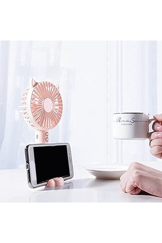 El Tipi Elektrikli Fan 3 Hızlı Değişken Hız Mini Taşınabilir -d 3969 Kırmızı