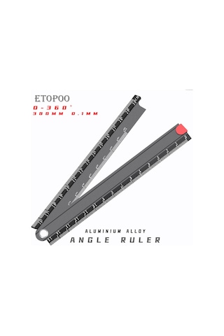 Mufunye Etopoo 0-300mm Çelik Alüminyum Katlanabilir Metre, Açı Ve Şekil Ölçer, Taşınabilir Mini Çizim Ve İnşaat Aracı Siyah Dcz-30b